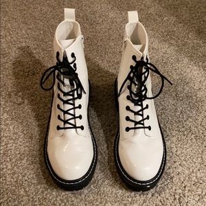 White combat boots